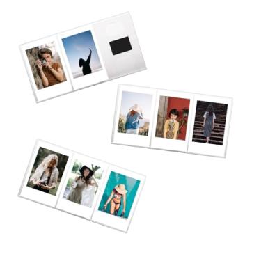 Imagem de HIYQIN 3 pacotes de 3 molduras magnéticas de acrílico para geladeira, moldura para foto Polaroid/Fuji Instax Mini de 7,6 cm, ímã de geladeira transparente