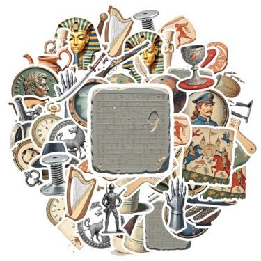 Imagem de 35 peças História Artefatos Antigos Adesivos Históricos Vintage Adesivos Retrô Decalques Artefatos Vintage Decalques para Bagagem Telefone