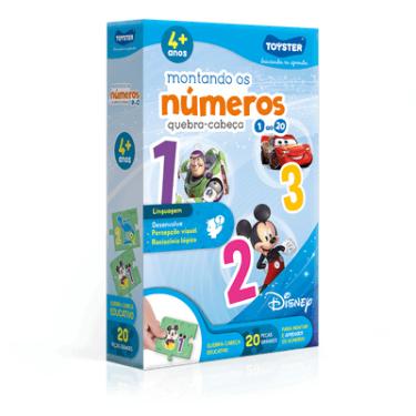 Imagem de Jogo Educativo Montando os Números 1 ao 20 Disney Toyster Multicolorido 20 Peças