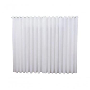 Imagem de Cortina 4,00x2,30 Sala Quarto Cozinha Voil Forro Blackout Cor:xadrez Branco