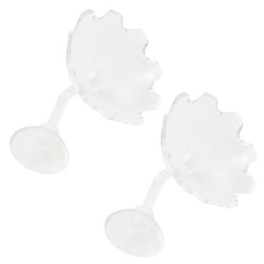 Imagem de PZRT 2 peças de bandeja flutuante de acrílico em forma de flor, 5,8 cm de diâmetro, equipamento de aquário, bandeja de alimentação alargada para peixes e camarões, acessórios