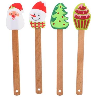 Imagem de Toyvian Pacote Com 4 Espátulas de Silicone para Creme de Natal E Raspadores de Manteiga para Assar Na Cozinha (cores Sortidas)