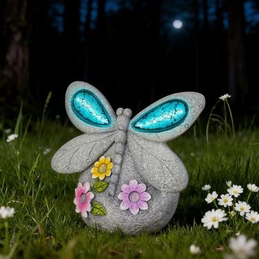 Imagem de zuzuzen Estátuas de libélula de jardim com pedra de luz solar