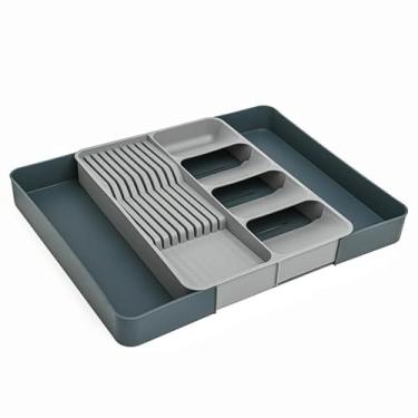 Imagem de Organizador De Talheres Para Gaveta, PráTica Caixa Para Guardar Talheres De Cozinha(Conjunto cinza)
