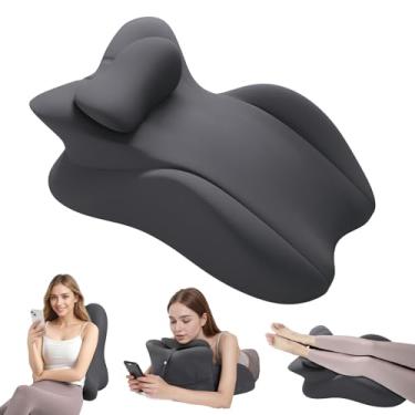 Imagem de cjc Travesseiro de cunha de espuma viscoelástica para adultos, almofada de cama de suporte multiposições com capa removível para dormir, leitura propensa a sentar-se nas costas e elevação da perna