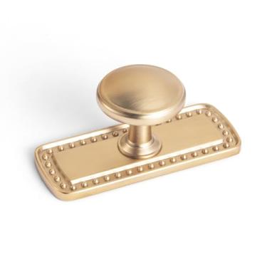 Imagem de Goo-Ki Puxadores de gaveta de armário de bronze champanhe com placa traseira/espaçador - Pacote com 6 puxadores de barra de orifício único de liga de zinco ferragens de cozinha