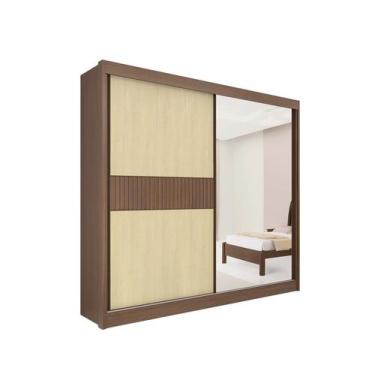 Imagem de Guarda Roupa Titanium Ripado 2 Portas 6 Gavetas com Espelho D' Doro, C