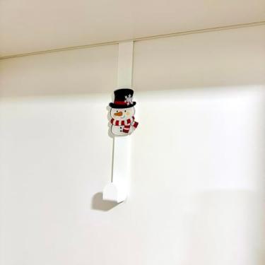 Imagem de Suporte para Guirlanda de Natal, Gancho de Porta com Personagens Natalinos, Conjunto com Pingentes de Boneco de Neve, Papai Noel, Rena e Pinguim (Boneco de Neve - Branco)