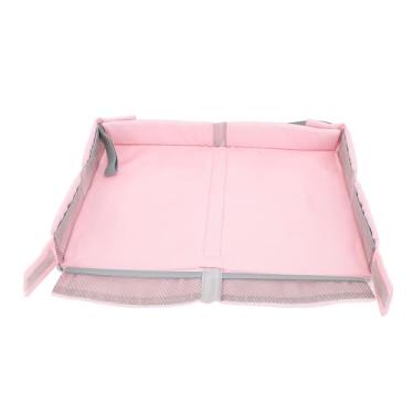 Imagem de Aramox Capa Dobrável para Bandeja de Viagem para Aviões, Trens Com Bolsa Organizadora de Brinquedos para Entretenimento Infantil Bandeja de Mesa Multifuncional (PINK)