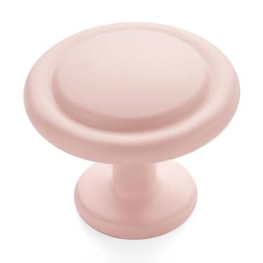 Imagem de Ravinte 20 maçanetas de armário de cozinha de 3,5 cm (1-1/4 pol.) Puxadores de porta de zinco fosco rosa para gavetas de cômoda