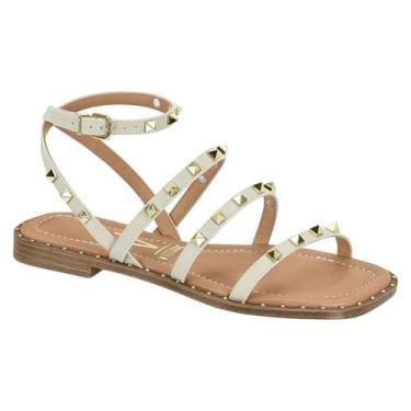 Imagem de Sandália Vizzano Rasteira Tira com Spike, Branco off, 37