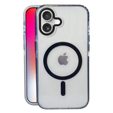 Imagem de Capa para iPhone 16, compatível com MagSafe, capa fosca macia e fina, à prova de choque, antiimpressões digitais, antiamarelamento, antiarranhões, capa de telefone magnética para Apple, série