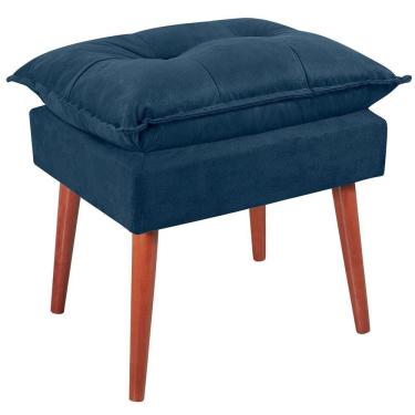 Imagem de Puff Puf Opall Pes Palito 55x40cm Suede Azul Marinho Mpassos Azul Marinho
