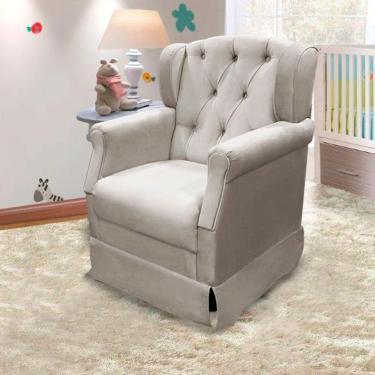Imagem de Poltrona Cadeira De Amamentação Balanço Ternura Material Sintético Bege - Speciale Home Bege