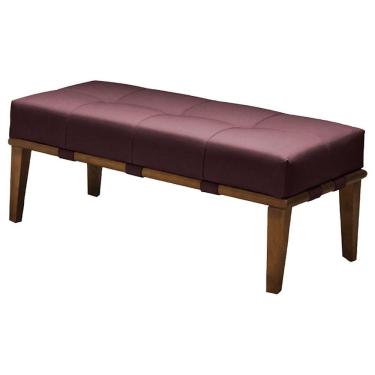 Imagem de Puff Decorativo 100cm Martínez Veludo Pés Madeira Rosa/mel