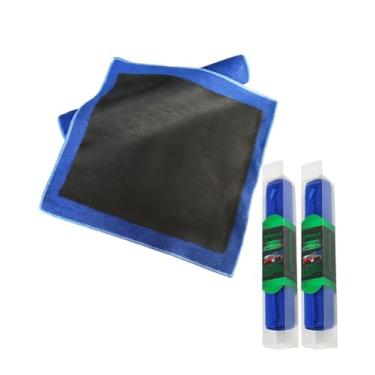 Imagem de ACEGRE Pacote com 2 toalhas de argila com detalhes automáticos, toalha de barra de argila fina para carros, remove pulverização excessiva e contaminantes da pintura do carro, vidro, melhora o brilho