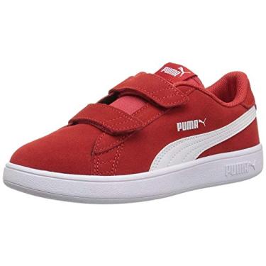 Imagem de Tênis infantil Puma Smash v2 SD de velcro, High Risk Red/Puma White, 2.5 Little Kid