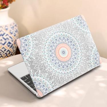 Imagem de iCasso Compatível com MacBook Air 33.0 cm versão 2020-2018 A2337 M1 A2179 A1932, capa rígida estética Boho Slim Anti-Scatch + capa de teclado para Mac Air 13.3, mandala