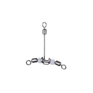 Imagem de Rotação luminosa de pesca em forma de T com divisor de tridente e rolamento de rolamento, design de pérola, conjunto de 5 peças (33 x 31 mm)