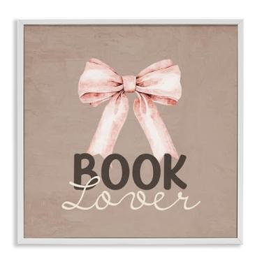 Imagem de Stupell Industries Book Lover with Bow White Framed Giclee Art, design by Kim Allen, 12 x 12
