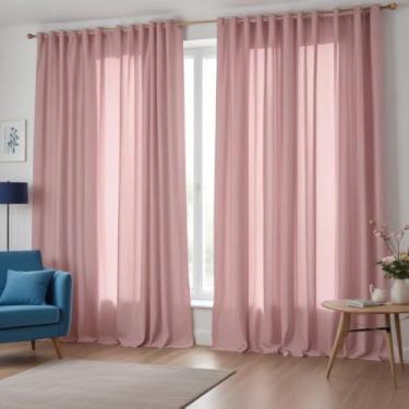 Imagem de Cortina Blackout Quarto，Cortinas，Cortina Linho Cortina para Sala Quarto EscritóRio Lisa Suave 300x230(Rosa Bebê,300 x 230)