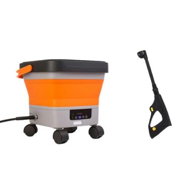 Imagem de Generic Lavadora de alta pressão portátil sem fio com tanque de água, pulverizador de pressão elétrico multifuncional dobrável para limpeza e enxágue, Laranja