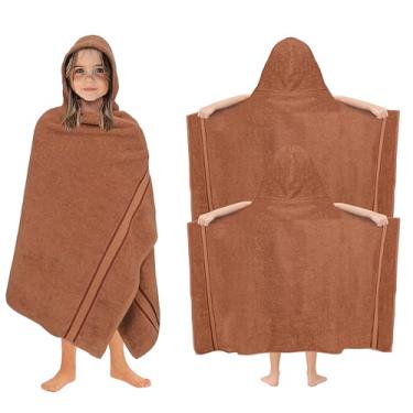 Imagem de ORIGINAL KIDS Envoltório de toalha de banho com capuz - pacote com 2 - ultra macio 100% algodão felpudo grande toalha infantil com capuz grande - chuveiro piscina praia - 579 g/m2 absorvente de