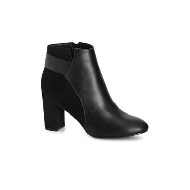 Imagem de City Chic Botas femininas de cano curto - Finley, Preto, 13 Wide