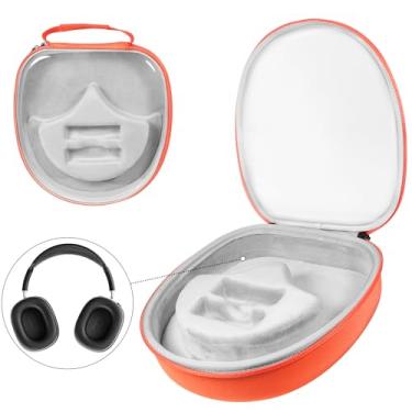 Imagem de Jomwag Estojo rígido organizador portátil para fones de ouvido Bose QC25/QC35/QC45/NC700/Sony/JBL – à prova de choque, impermeável, proteção durável, laranja - pequeno (transparente)