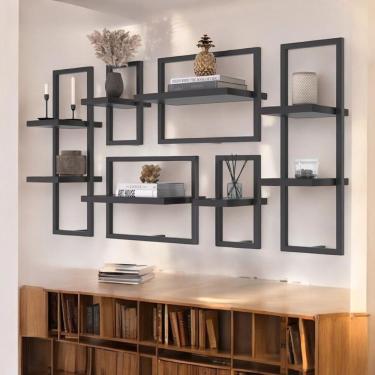 Imagem de Kit De 8 Prateleiras Industrial Preto - Pleno