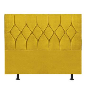 Imagem de Cabeceira Estofada Cama Box King 195cm Istambul Corino Amarelo- Mabe Magazine