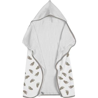 Imagem de Toalha Baby C/ Capuz Tecebem Estampada C/ Fralda Mia Branco