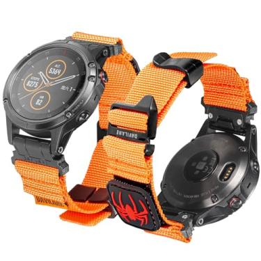 Imagem de DAVILANE Pulseira tática de nylon de 22 mm para Garmin, adesivos militares intercambiáveis e gancho G para série Fenix/Epix/MARQ/Instinct (47 mm)