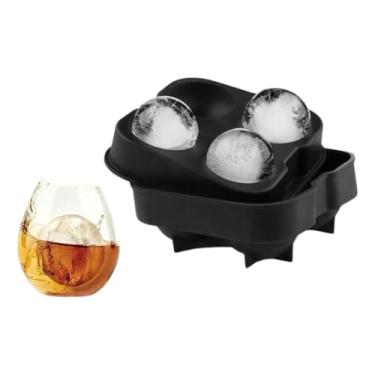 Imagem de Formas de Gelo para Whisky Esfera Grande 5 cm com Tampa de Silicone Coquetel Gin Vodka Bebidas Qualidade Premium Durável