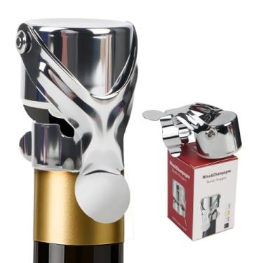 Imagem de ZYROA Rolha de champanhe, seladora de vinho de aço inoxidável, ajuste universal para vinho espumante, prosecco e cava