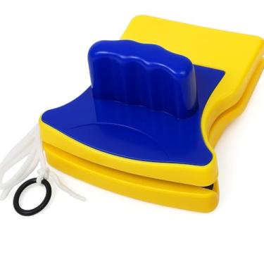 Imagem de Rodo Limpador Magnético Dupla Face para Vidros e Janelas, 12 x 11 cm, com Feltro e Barbante, Limpeza de Aquários e Espelhos