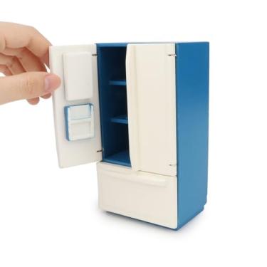 Imagem de Miniature Dollhouse Fridge 1:12 Furniture Decoration Accessories Mini Refrigerator Kitchen Living Room Scene Model Ornaments（B-White
