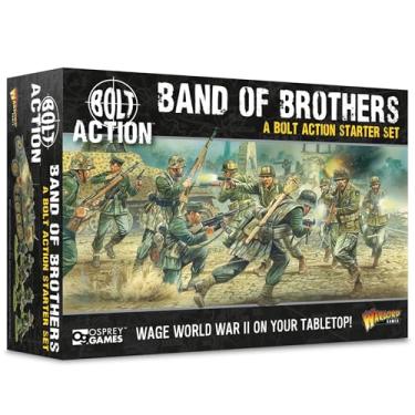 Imagem de Wargames Delivered - Warlord Games Bolt Action Band of Brothers Starter Set 28mm with Bonus Miniature STL Download- US Airborne & German Grenadiers, Half-Tracks, Dice Set, Mat & Guidebook, 3rd Edition