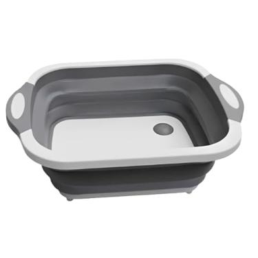 Imagem de Bacia Retrátil e Tábua de Corte Muito Útil Fácil de Guardar balde dobrável para água Kit Cozinha Prático, Fácil de Guardar, para Preparo de Alimentos(2pcs)