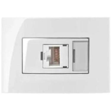 Imagem de 2 Pc Tomada Moveis Margirius Rj45 Branca Informática Cat5