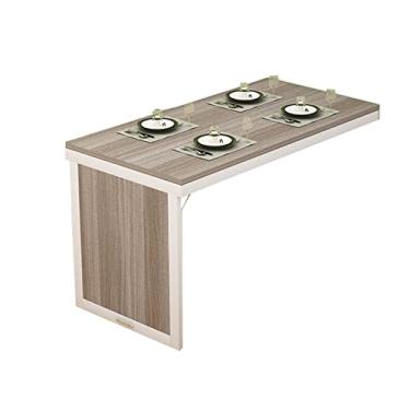 Imagem de Mesa de chão montada na parede, escritório em casa, tipo de piso de madeira, mesa de jantar flutuante para computador, mesa de jantar para cozinha, escritório, casa (90 x 40 x 75 cm/35,4 x 15,7 x 29,7