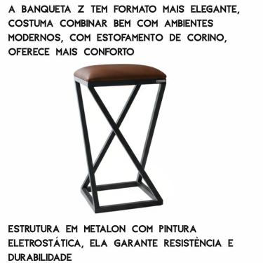 Imagem de Banqueta Moderna Baixa Para Mesa Bistrô Casa Cozinha Bar Promoção Marrom