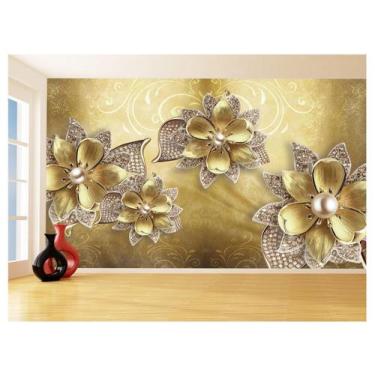 Imagem de Papel De Parede 3D Floral Textura Sala Flores 3,5M Xfl328 - Você Decor