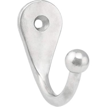 Imagem de Cabide Gancho de Parede Pequeno em Aço Niquelado, Alta Durabilidade, Ideal para Roupas e Utensílios – Cor Prata