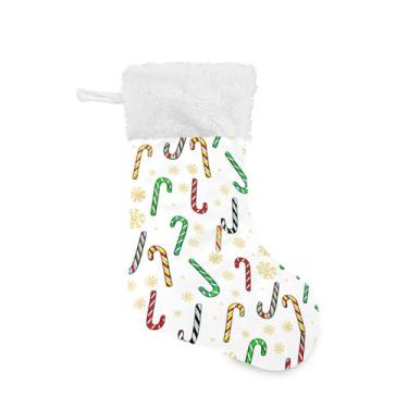 Imagem de GakkiGii Linda meia de Natal com elementos de Natal, decoração de Natal pendurada para parede de árvore de lareira, 45 x 31 cm