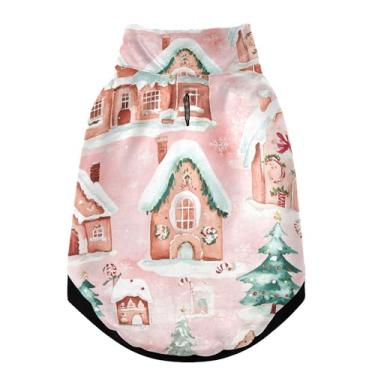 Imagem de SEHANY Casaco de Natal de gengibre para cães pequenos, super quente, à prova de vento, jaqueta de inverno, macia, aconchegante para animais de estimação, moletom para clima frio na neve com furo na