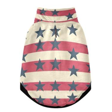 Imagem de SEHANY Casaco de cachorro com bandeira americana para cães pequenos, superquente, à prova de vento, jaqueta macia e aconchegante para animais de estimação, moletom para clima frio na neve com furo de