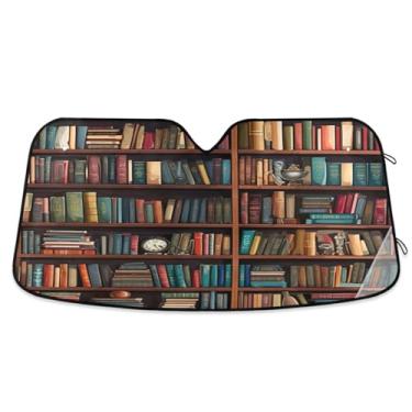 Imagem de ATTX Protetor solar universal para para-brisas de carro 134,6 cm x 59,7 cm com proteção UV, persiana frontal automática dobrável para caminhões Sedans SUVs #187