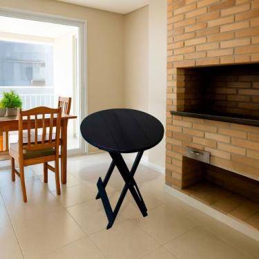 Imagem de Mesa Bistrô Redonda de Madeira Eucalipto Dobrável Reforçada - Ismalu, 