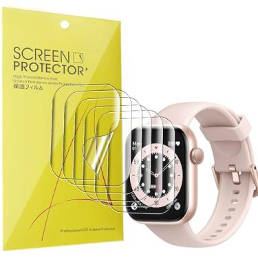 Imagem de Lamshaw Compatível com protetor de tela de relógio inteligente AcclaFit, cobertura total, película transparente de TPU compatível com relógio inteligente AcclaFit P5 de 1,8 polegadas (pacote com 6)
